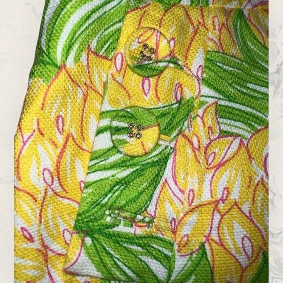 LILLY PULITZER Yellow Lime Green Courtland Going Pineapple Mini Skirt Small 0 - Picture 3 of 5